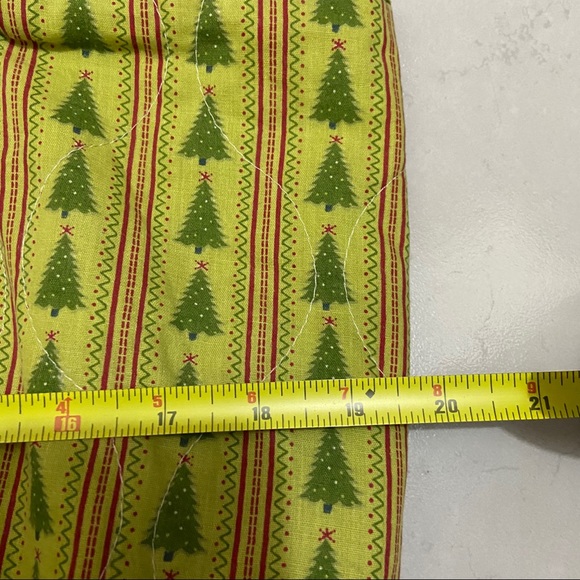 Vintage Christmas Shopping Tote Bag Purse Pine Tree Print Cloth Canvas 20X14” - Picture 7 of 8